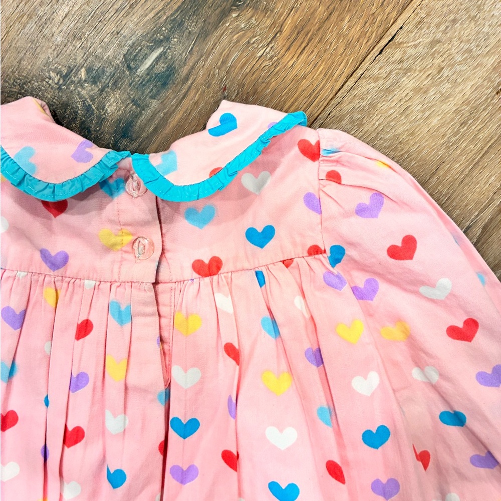 Posh Pickle Company Colorful Heart Dress Collar Valentines Spring Summer 3T - Picture 10 of 12